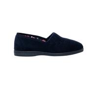 Sleepers Women's Fan Stitch Wide Fitting Slippers in Navy | Size: 5 Sleepers Navy 5