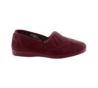 Sleepers Women's Fan Stitch Wide Fitting Slippers in Wine | Size: 8 Sleepers Wine 8