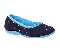 Sleepers Womens Isla Memory Foam Ballerina Slippers Blue 3 UK