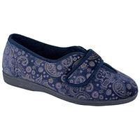 Select Sport Women's Slippers Ivy V – Touch Fastening, Rubber Sole, Navy Blue, EE Fit UK 5