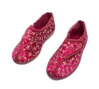 Zedzzz Janice Slippers Womens | Slippers | Wine Floral | UK Size 6
