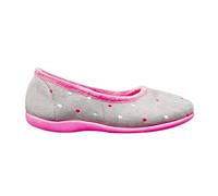 Sleepers Womens/Ladies Isla Dotted Ballerina Memory Foam Slippers (8 UK) (Grey/Fuchsia)