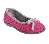 Sleepers Womens/Ladies Louise Polka Dot Bow Slippers (9 UK) (Pink)