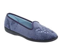 Sleepers Womens/Ladies Nieta Plain Embroidered Slippers (4 UK) (Blueberry)