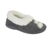 Sleepers Womens/Ladies Sheep Faux Fur Slippers (6 UK) (Grey)