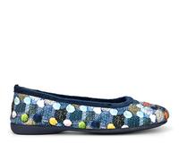 Sleepers Womens Samira Ballerina Slippers with Memory Foam Insole and Rubber Sole Blue 8 UK