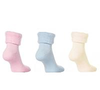 Sleeperzzz 3 Pairs Ladies Bed Socks Thermal Womens Size 4-7 Blue, Cream Pink