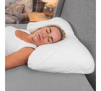 SleepGenie Egyptian Cotton Luxury Pillowcase 400 Thread Count 78x50cm in White for SleepGenie Adjustable Pillow which Ensures Correct Head, Neck & Shoulder Alignment by Adjusting the Air Pocket.