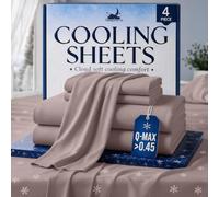 SLEEPHORIA 4 PC Cooling Sheets King Size Bed Set - Temperature Regulating Bedding for Hot Sleepers - Deep Pocket Cooling Bed Sheets King for Night Sweats and All-Night Cool Comfort (Light Pink)