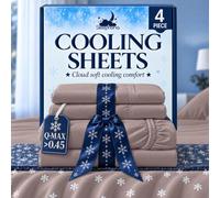 SLEEPHORIA 4 PC Cooling Sheets Queen Size Bed Set - Temperature Regulating Bedding for Hot Sleepers - Deep Pocket Cooling Bed Sheets Queen for Night Sweats and All-Night Cool Comfort (Light Pink)