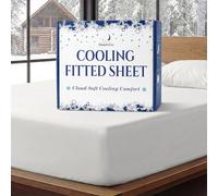 SLEEPHORIA Cooling Fitted Sheet Full Size - 1 PC BreezeWeave Cooling Sheets for Hot Sleepers & Cool Rest w/ 15 in Deep Pocket - Corner Straps, Cloud Soft, Ultra Durable - 52 x 72 in (White)