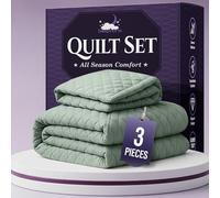 SLEEPHORIA King Quilt Bedding Set - Cloud Soft All-Season Bedspread 3 PC w/Shams, Bed Quilt King Size Coverlet - Oversized, Light Weight, Ultra Durable, Easy Care - 106 x 96 in (Sage Green)
