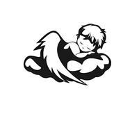 Sleeping Angel Cherub Reusable Stencil A3 A4 A5 Modern Style Decor Kids Room / Kids106 (Mylar Reusable Stencil, A5 Size - 148 x 210 mm, 5.8 x 8.3 in)