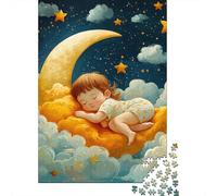 Sleeping Baby 1000 Pc Cardboard DIY Whimsical Night Scene Jigsaw, Concentration Training Teens, Stress Relief, Vibrant Colours & After-School Fun 70x50cm/1000pcs