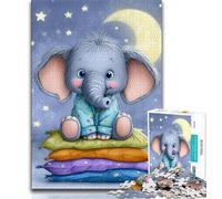 Sleeping Baby Elephant 1000 Piece Jigsaw Puzzle for Adults And Teenagers,Decompressing Intellectual Educational Toy Great Gifts And Toys (38x26cm)