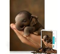 Sleeping Baby Elephant 1000 Piece Jigsaw Puzzles for Teenagers Jigsaw Solid Logic Toy Calm Fun Precision Cut Santa Wish Item 38x26cm