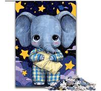 Sleeping Baby Elephant Adult Puzzles 1000 Pieces, Challenging Game And Family Play Artists Collection, Fine Art for Age 14 Years Up (50x75cm)