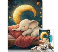 Sleeping Baby Elephant Jigsaw Puzzles for Adults Teenagers Jigsaws Puzzle,Help The Brain Exercise Addictive Toys to Cultivate Patience Suitable for Couples (38x26cm)