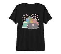 Sleeping Baby Elephant Love Stack of Books Reading Reader Premium T-Shirt