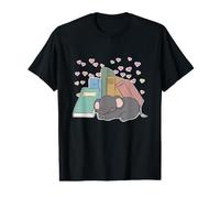 Sleeping Baby Elephant Love Stack of Books Reading Reader Value Graphic T-Shirt