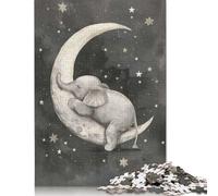 Sleeping Baby Elephant Puzzle Challenging And Brainteasing 100% Recycled Cardboard Jigsaw Puzzle for Adult Children 500pcs (52x38cm)