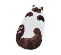 Sleeping Bag - 175 x 80 cm, Warm, Cute, Cat, Washable, Sleeping Bag for Adults with Envelope for Cold Weather, Fabric Velvet Plush Inner Bed Bag, Cosy Room Decoration for Dorm Hotel