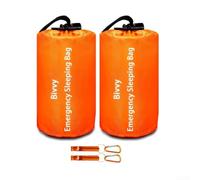 Sleeping Bag 2-Pack Orange Mylar Waterproof Sleeping Bag 2-Pack