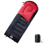 Sleeping Bag Black/Red 220x83cm Polyester PP Filled 3-4 Season Camping Adult Zip