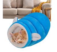 Sleeping Bag Cosy Plush Cat Bed Semi-Closed Winter Cats Sleeping Bag Dog Bed for Kitten Indoor Outdoor House Cold Weather Rest Play Cuddling