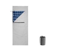 Sleeping Bag Flannel Heated Sleeping Bag Liner, Warm And Ultra Light, Outdoor Camping Travel Bed Sheet, With Compression Bag For outdoor use(Grey-Blue)