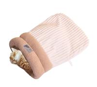 Sleeping Bag for Cats - Winter Feline Plush Sleeping Bag, Semi-Closed Design Winter Thermal Mattress for Indoor Home Hideaway Travel Christmas Sleep Snuggle