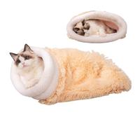 Sleeping Bag for Indoor Cats - Soft Nest Full Wrap Pet Sleeping Bag | Warm Sack Kitten Cuddle Snuggle Zone for Bedroom Home Car Indoor Balcony Apartment Sofa Living Room