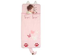 Sleeping Bag for Kids, 63x23.6inch Cartoon Cat Kids Sleeping Bag, Soft Toddler Slumber Bag, Toddler Nap Mats for Daycare Girls Boys