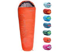 Sleeping Bag For Kids Camping Gear Travel Sleep Essential Insulated Warm Lightweight Traveling Hiking Indoor Outdoor All Season Spring Summer Fall YMER ((130+25) x60/40cm, Pink/Grey)