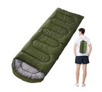 Sleeping Bag Four season universal double splicing outdoor adult camping travel sleeping bag(Green 0.95kg)