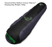 Sleeping Bag Jungle King Thickening Fill Four Holes Cotton Sleeping Bags Fit for Winter Thermal Thickness Camping Travel For outdoor use(Gray 1500g)