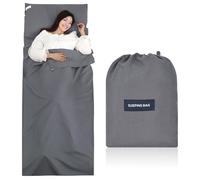 Sleeping Bag Liner 90cmX220cm, Camping Sleep Bag Liner with Pillow Slot, Portable Lightweight Polyester Travel Camping Travel Sheet, Durable and Super Soft, for Camping Hostels Picnic Hiking (Gray)
