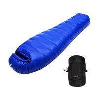 Sleeping Bag Outdoor Camping White Duck Down Sleeping Bag Ultralight Winter Autumn Adult Suitable For Travel Hiking 800G(Blye)