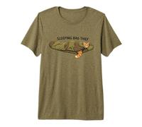 Sleeping Bag Thief Funny Cat Camping Hiking Adventure Premium T-Shirt