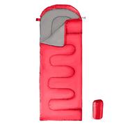 Sleeping Bag With Hood, 3 Season Waterproof Warm Lightweight Rectangular Envelope Camping Sleeping Bag for Adults Camping, Hiking, Backpacking, Traveling, Outdoor & Indoor Activities (Red)