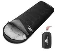 Sleeping Bags for Adults 3 Season Backpacking Lightweight Waterproof Cold Weather Sleeping Bag for Kids Warm Camping Hiking Outdoor Travel Hunting with Compression Bags Black