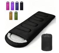 Sleeping Bags for Adults & Kids Sleeping Bag for 3-4 Season, Adult Blanket, Ultralight Carry Bag, Lightweight Compact, Soft for Outdoor Camping, Travel, Hiking (Black Plush Comfort 0-18°C)