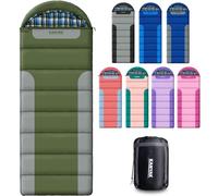 Sleeping Bags for Adults Teens Cold Weather & Warm, 3-4 Seasons, Cotton Flannel Backpacking Sleeping Bag, Lightweight Compact Camping Essentials Equipment, Hiking, Outdoor, Travel(Green Grey-T)