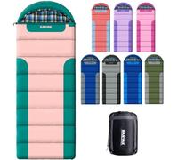 Sleeping Bags for Adults Teens Cold Weather &Warm, 3-4 Seasons, Cotton Flannel Liner Sleeping Bag, Lightweight Compact Camping Essentials Equipment, Hiking, Outdoor, Travel(T-shaped) (Blue-green Pink)