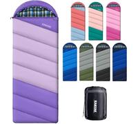 Sleeping Bags for Adults Teens Cold Weather & Warm, 3-4 Seasons, Cotton Flannel Liner Sleeping Bag, Lightweight Compact Camping Essentials Equipment, Hiking, Outdoor, Travel (Bias) (Double Purple)