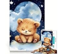 Sleeping Bear Cub Jigsaw Puzzle for Adults 1000 Pieces Mind Exercise Toy Together Fun Precision Cut Unique Gift 50x75cm