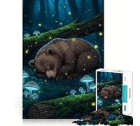 Sleeping Bear in Magical Forest Puzzles for Adults 1000 Pieces Strengthen Memory Stress Relief Smooth Edge Heartfelt Gift 38x52cm