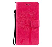 Sleeping bear)Leather Wallet Phone Case Fit For Apple iPhone 13 Pro, Pet Cat and Tree Butterfly Pattern Portable Stand Flip Protection Cover Phone Holster+Stylus-Rose