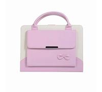 (Sleeping bear) Portable Handbag Style Fashion Color Bowknot Protective Cover/PU Leather Tablet Case For Apple iPad Mini 1/2/3/4/5(7.9 inch)-Pink