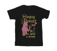 Sleeping Beauty Boy's Once Upon A Dream Cotton T-Shirt in Black | Size: 5-6 Years Sleeping Beauty Black 5-6 Years